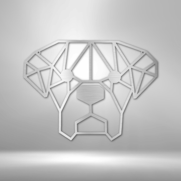 Geometric Dog Steel Sign Laser Cut Powder Coated Home & Office Metal Wall Decor